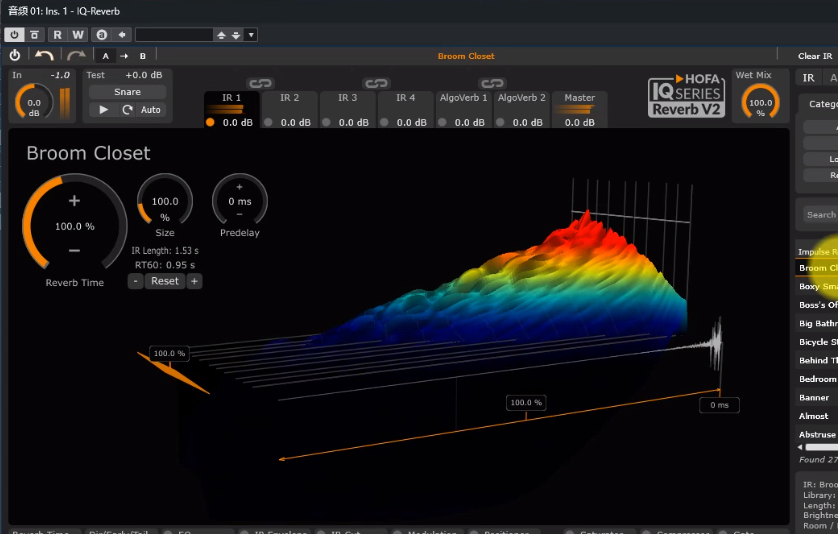 【混响效果器插件+2G预置】HOFA-Plugins HOFA IQ-Reverb v2.0.16 【WiN】-雨泽资源音频网